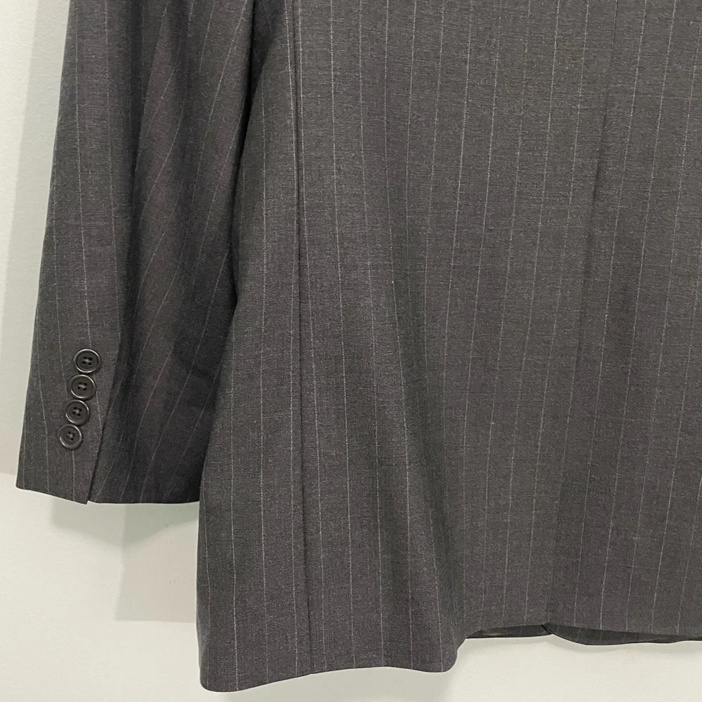 Brooks Brothers 346 Gray Pinstripe Stretch Wool Blazer  Size 46R